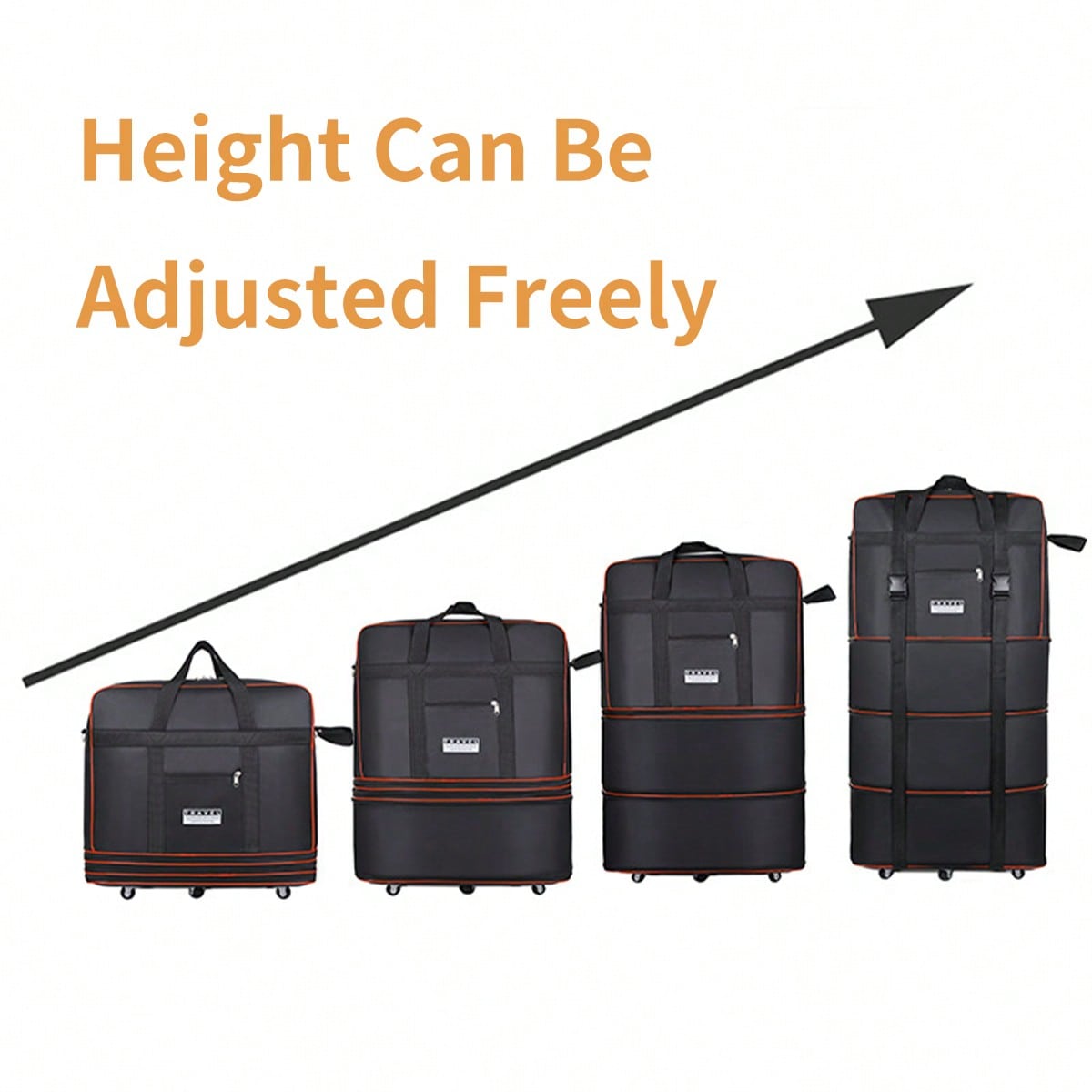 Black Collapsible Rolling Trav - Foldable Rolling Luggage Bag 评论和价格