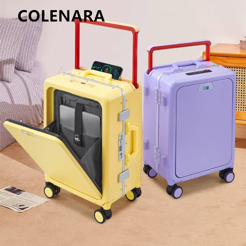 COLENARA Rolling Luggage Front - Front Opening Laptop Luggage 24 Inch 评论和价格