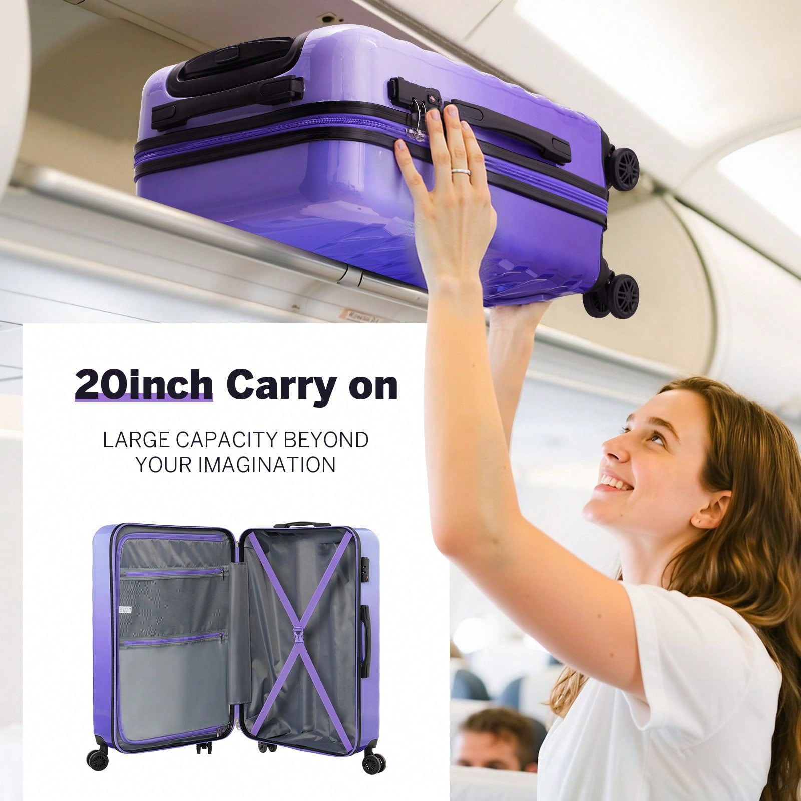 20/28 Inch Hardshell Luggage S - Spinner Wheel Rolling Suitcase 20 Inch 评论和价格
